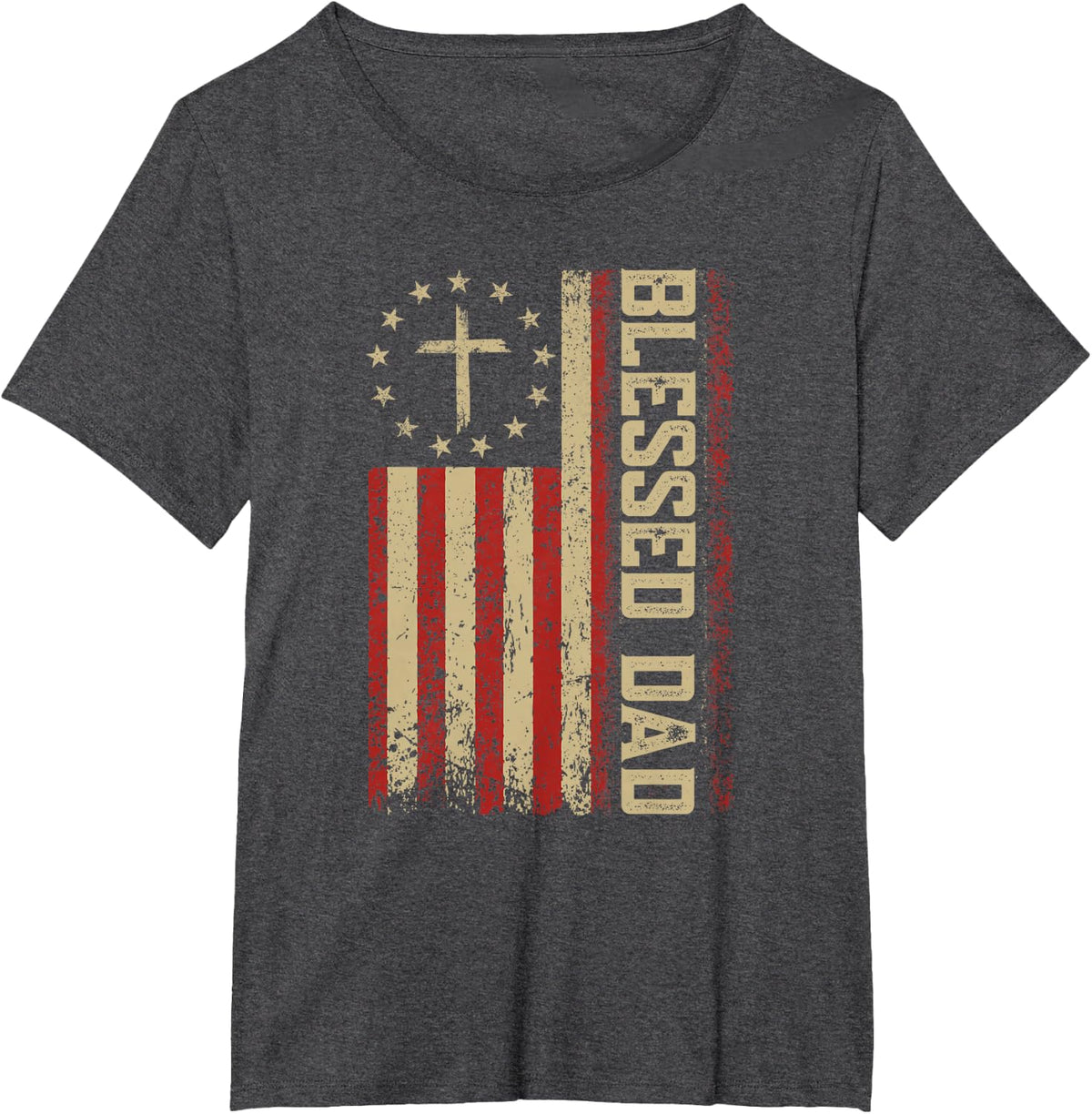 Christian Shirts For Men Fathers Day Tshirts For Blessed Dad T-Shirt - Dark Heather Grey