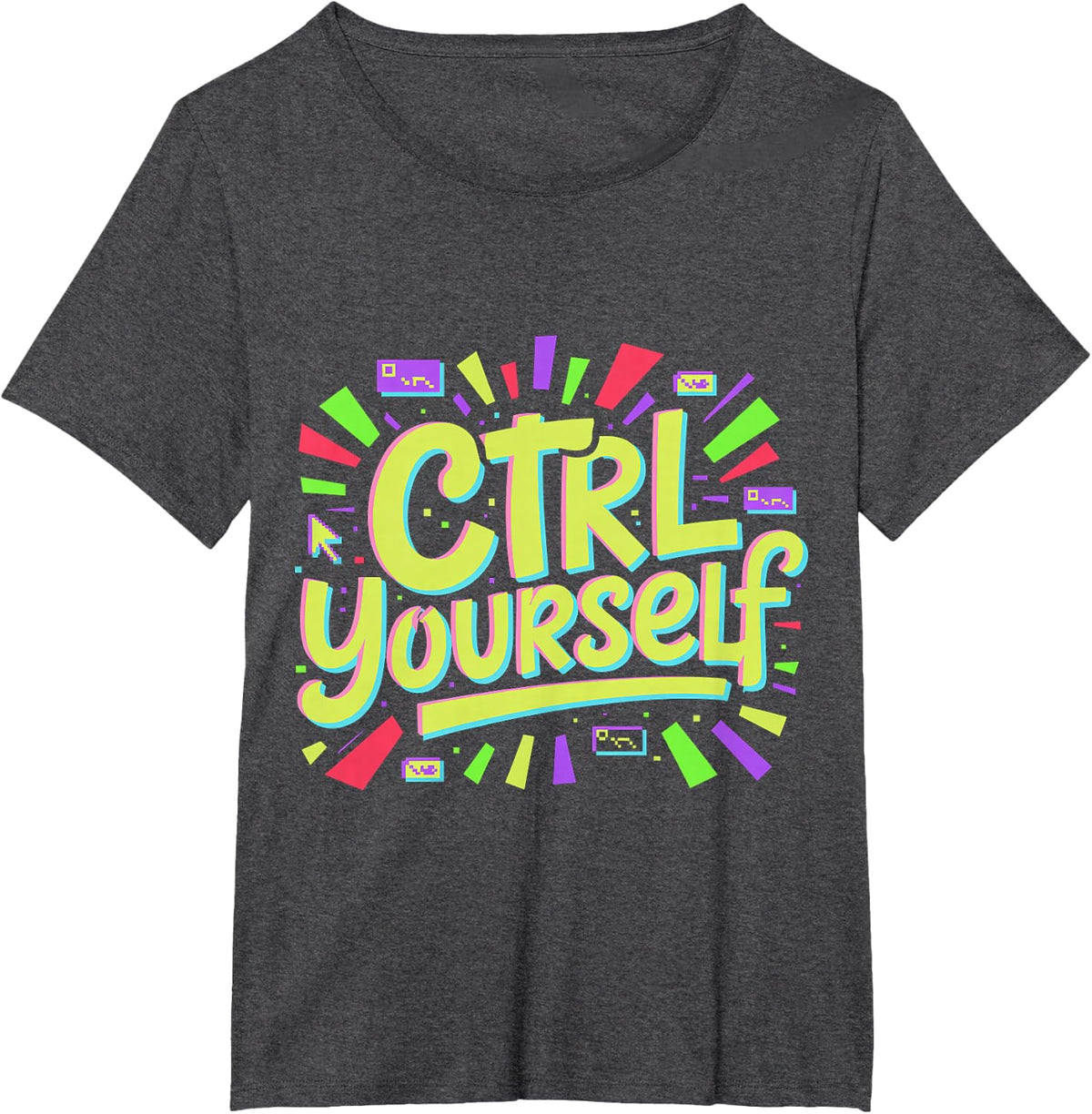 Ctrl Yourself Coding Programmer Keyboard Jokes - T-Shirt - Dark Heather Grey