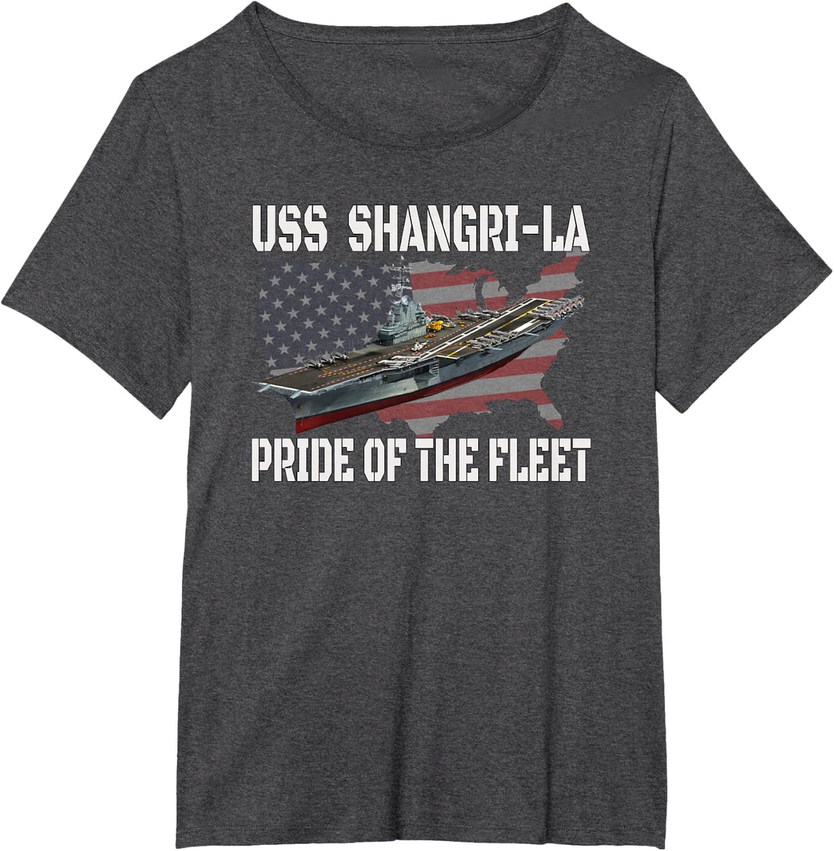 USS Shangri-La Aircraft Carrier Father Grandpa Veterans Day T-Shirt - Dark Heather Grey
