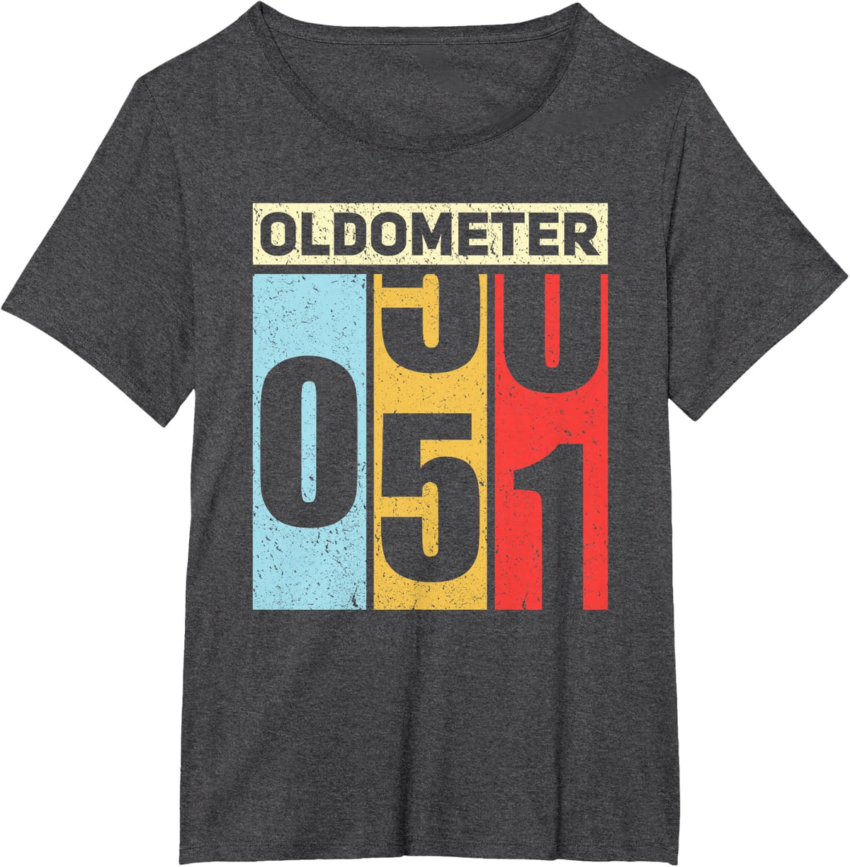 Oldometer 50-51 Funny 51st Birthday Odometer Gift Oldometer T-Shirt - Dark Heather Grey