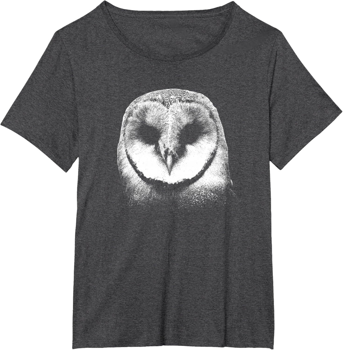 Mystical Owl (Bird) White Owl Head Barn Owl T-Shirt - Dark Heather Grey