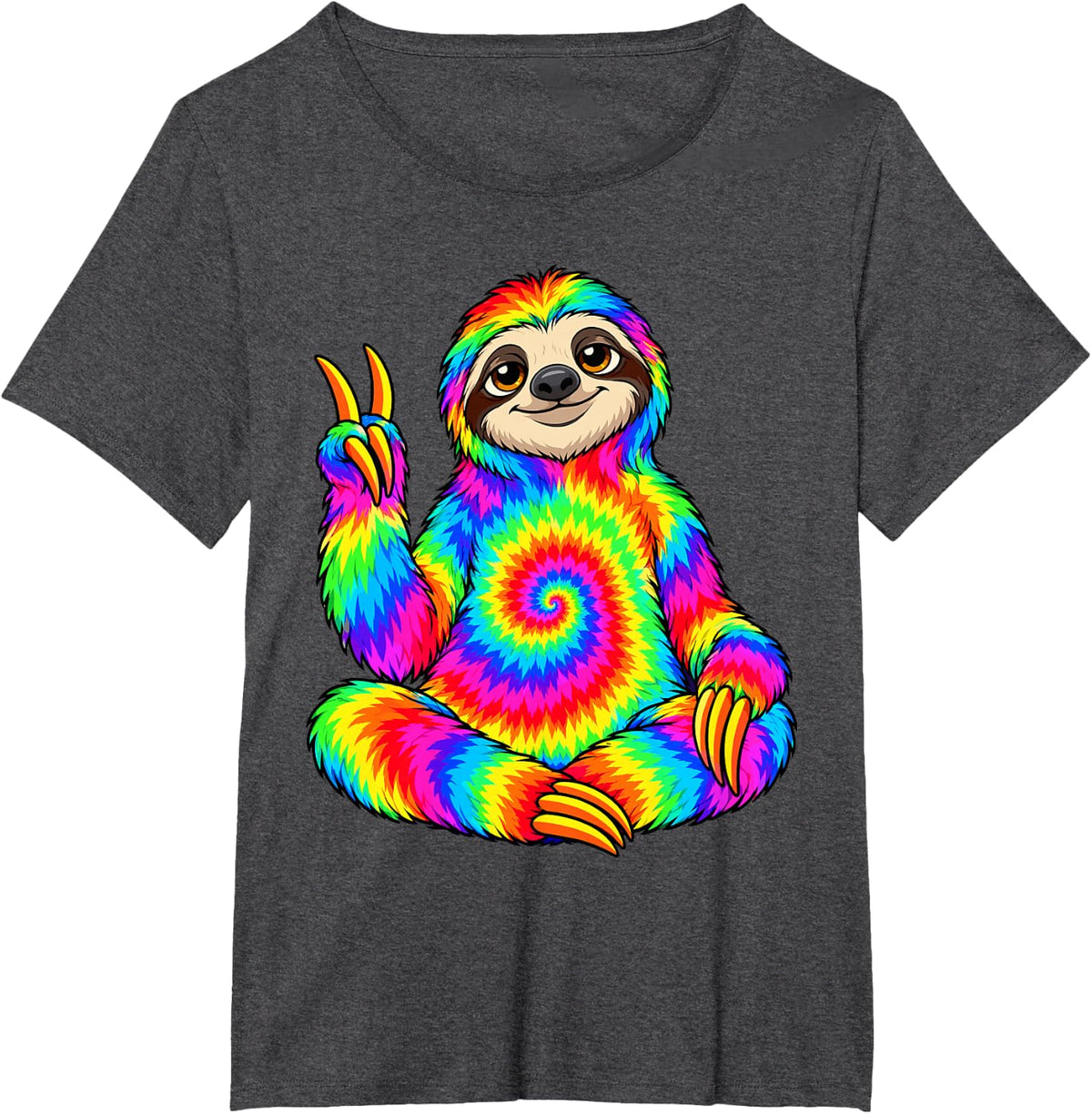 Tie-Dye Hippie - Sloth T-Shirt - Dark Heather Grey