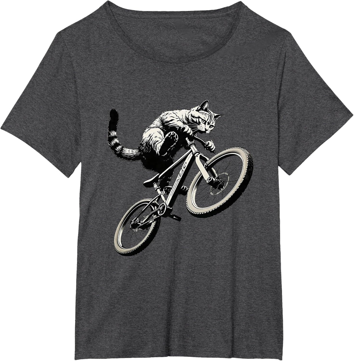 BMX Cat Vintage T-Shirt - Dark Heather Grey