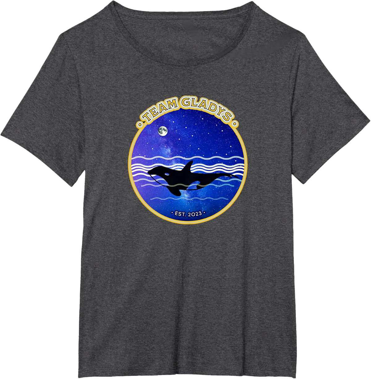 Team Gladys Top - Funny Orca tee for killer whale fans T-Shirt - Dark Heather Grey