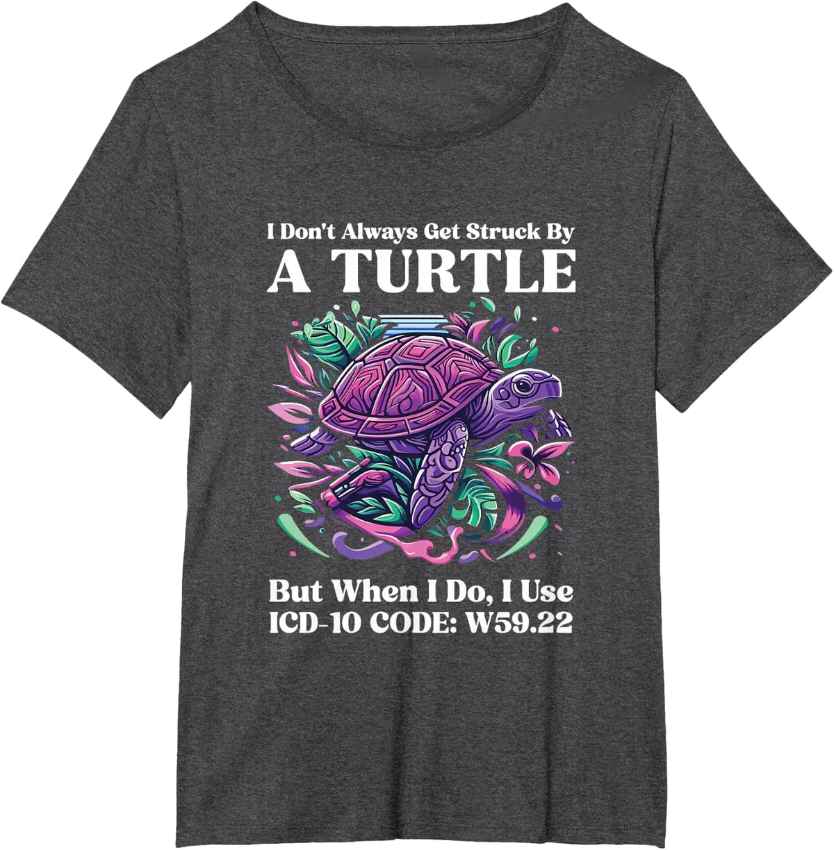 ICD-10 Code W59.22 Humor Medical Coder Shirt Funny Healthcare Tees T Shirts for Medics Health Coding - Dark Heather Grey