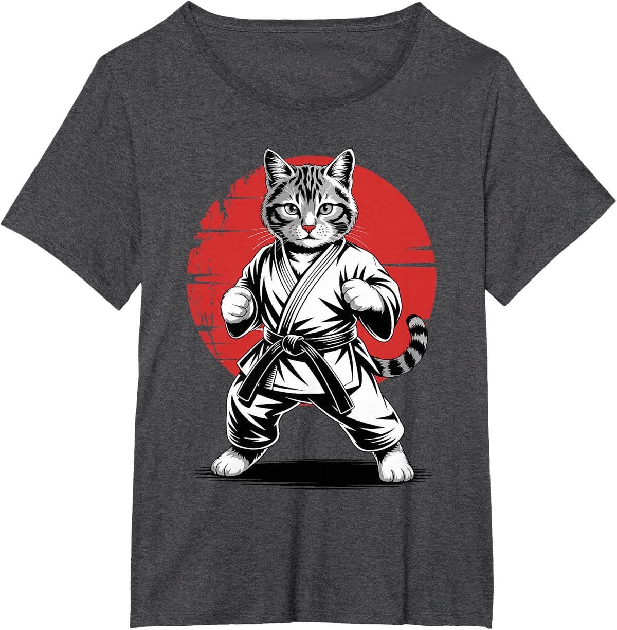 Karate & Judo, Cat | Japanese Martial Arts, Japan & Cat T-Shirt - Dark Heather Grey