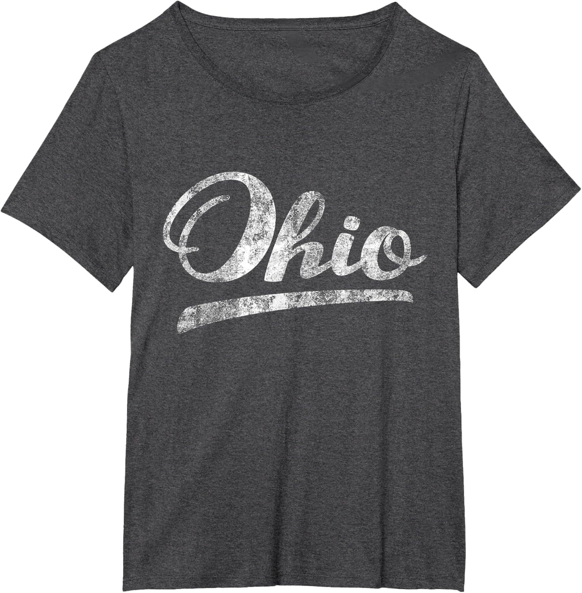 Vintage Script Home State Ohio Gift for Women Men Kids T-Shirt - Dark Heather Grey