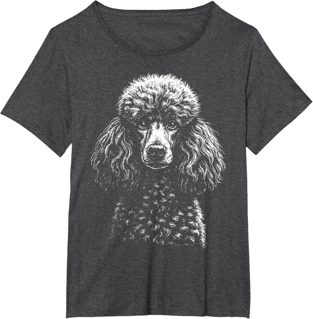 Poodle Illustration T-Shirt - Dark Heather Grey