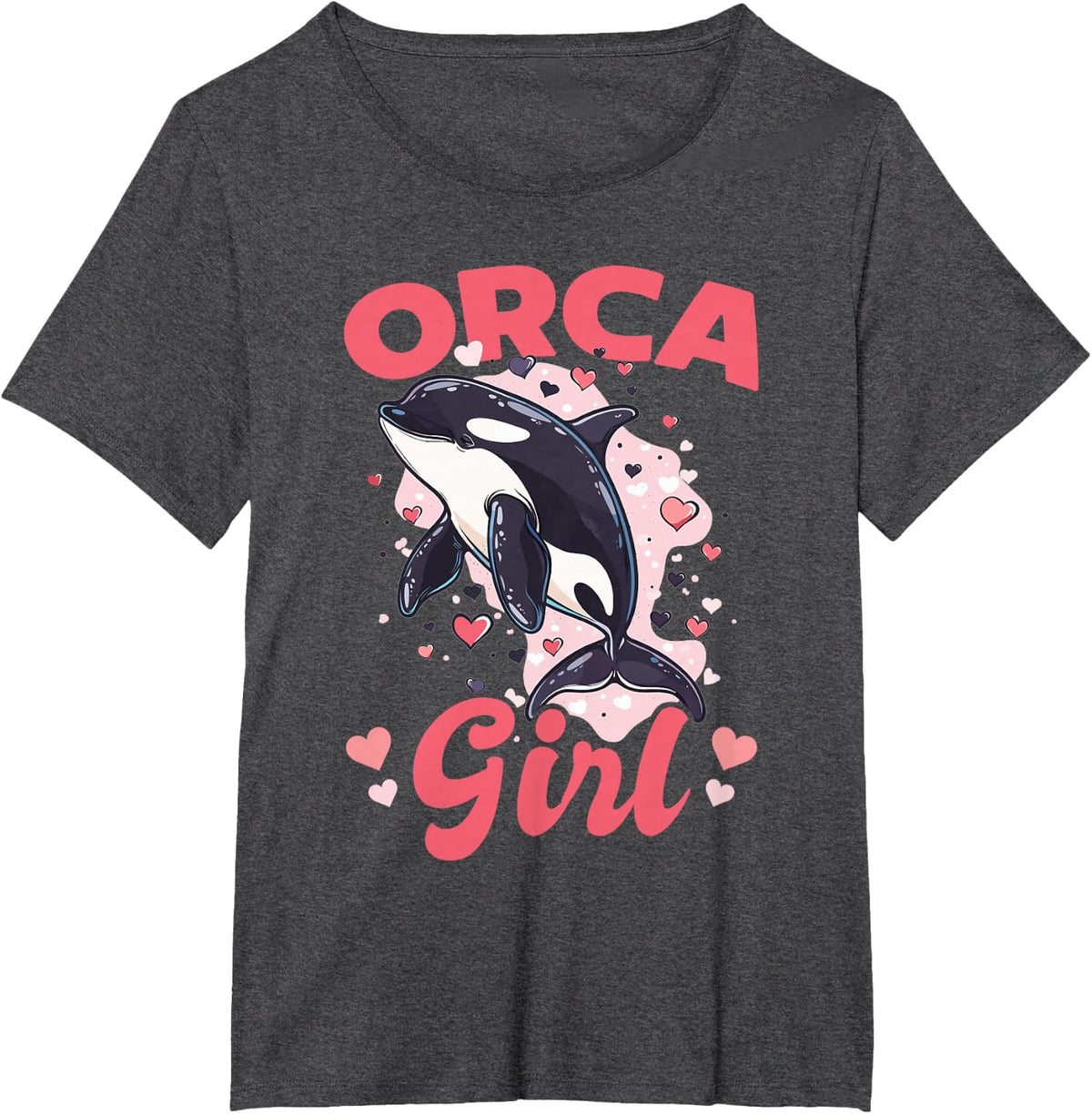 Funny Orca Animal Orca Girl T-Shirt - Dark Heather Grey
