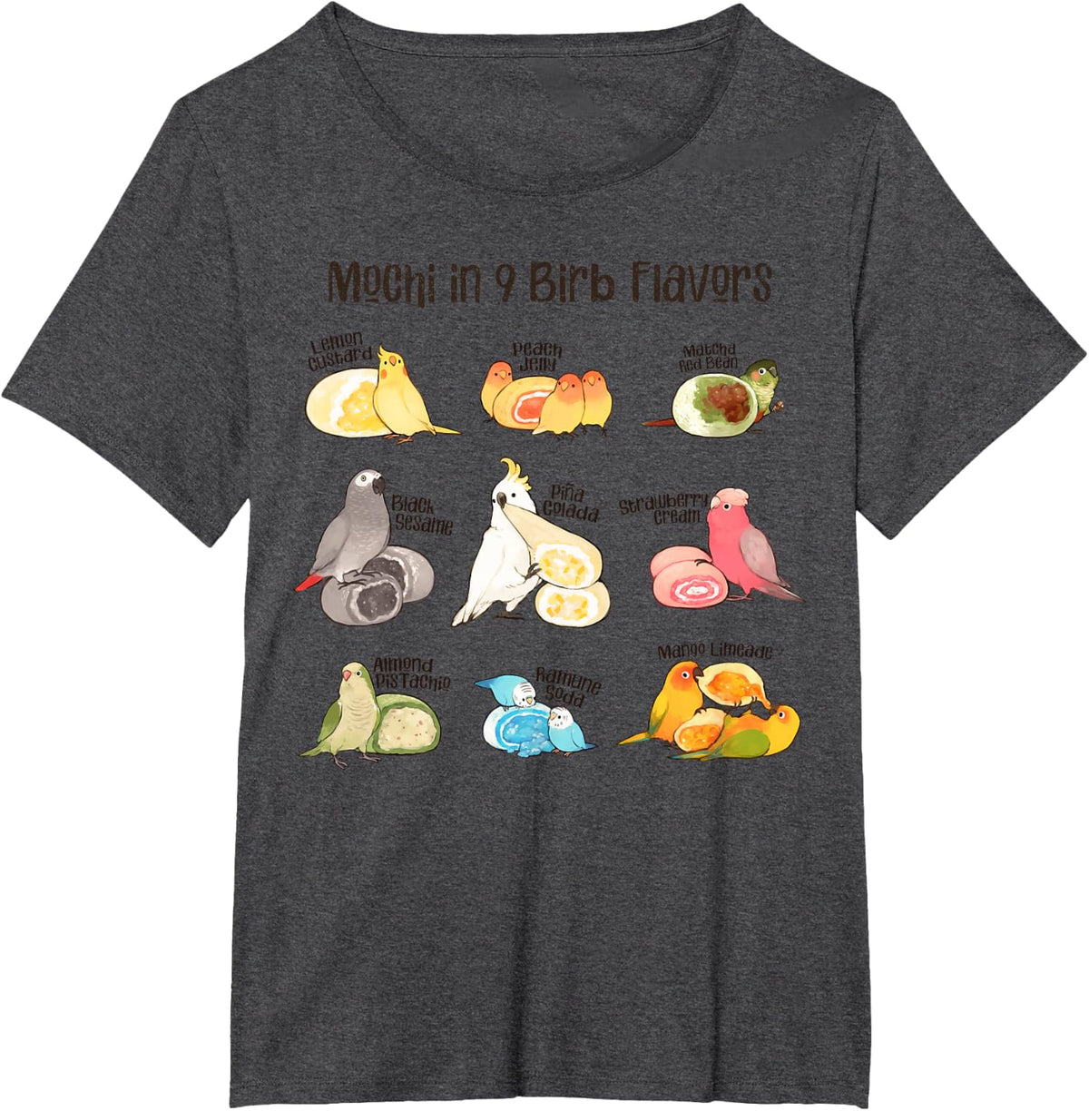 Bird Mochi T-Shirt - Dark Heather Grey