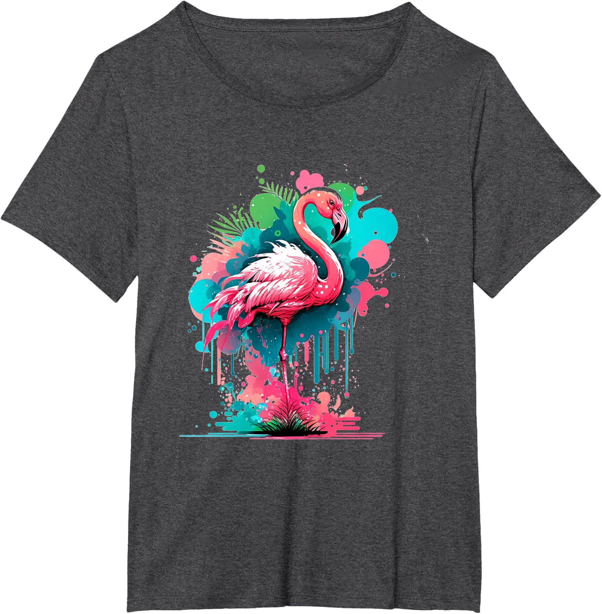 Flamingo T-Shirt - Dark Heather Grey