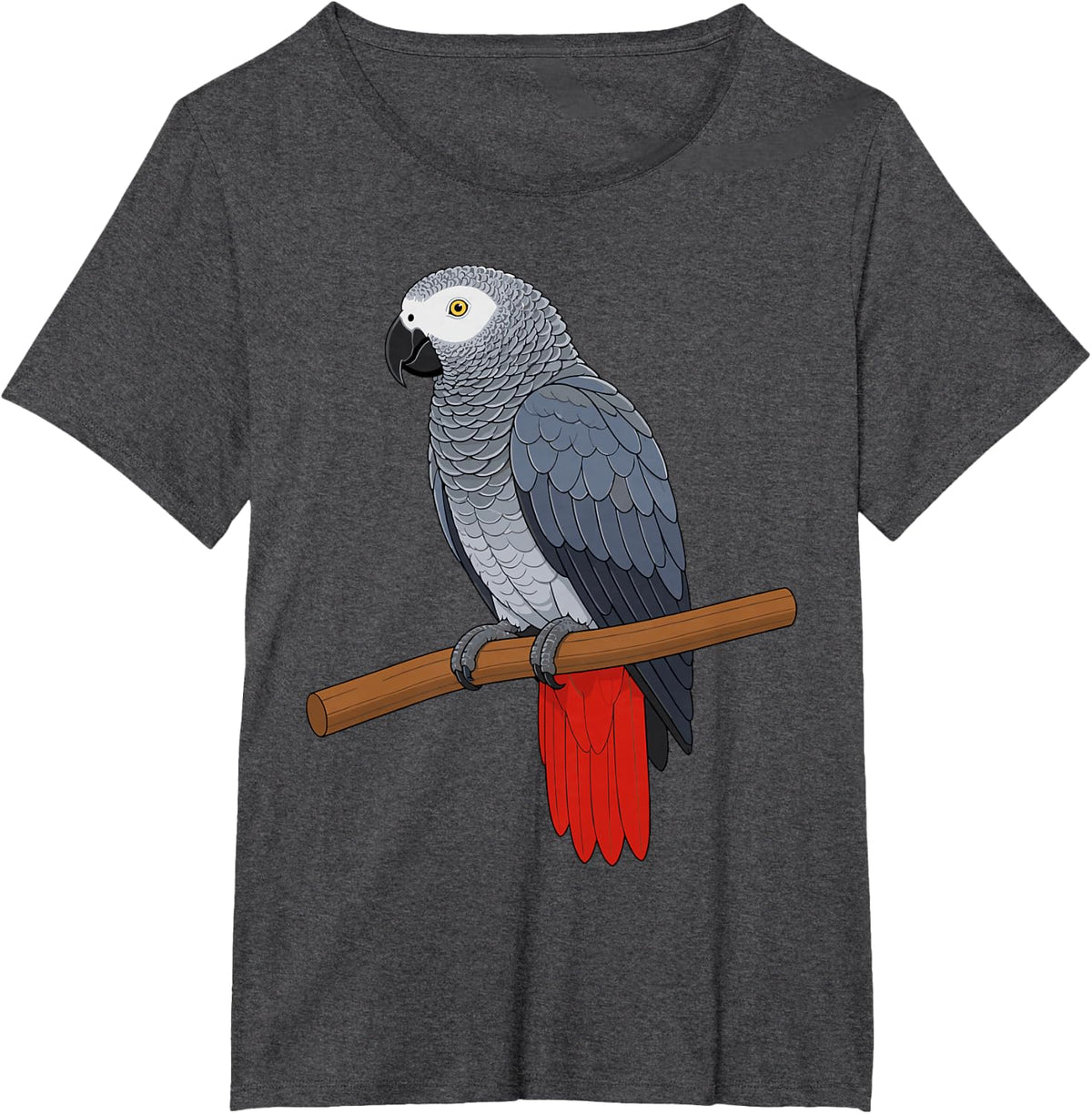 Grey Parrot Design for Men Women Kids Birder African Grey T-Shirt - Dark Heather Grey