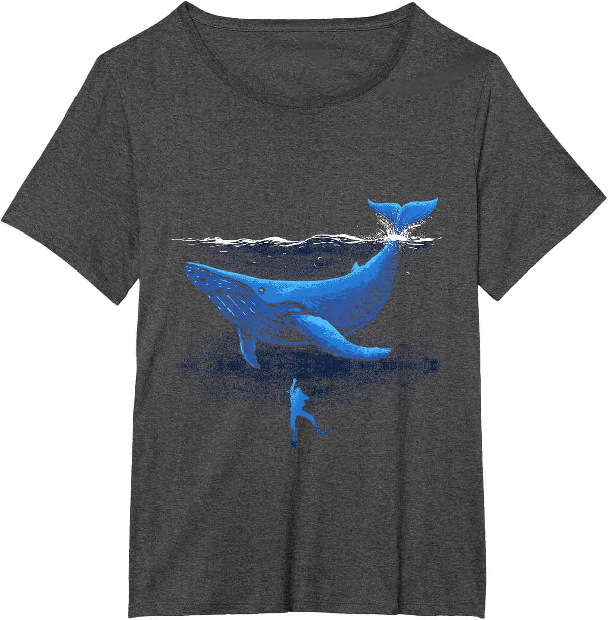 Ocean Animal Killer Whale Orca Scuba Diving T-Shirt - Dark Heather Grey