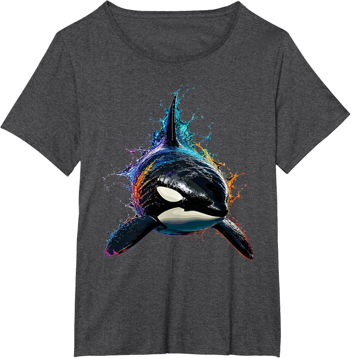 Orca Killer Whale T-Shirt - Dark Heather Grey