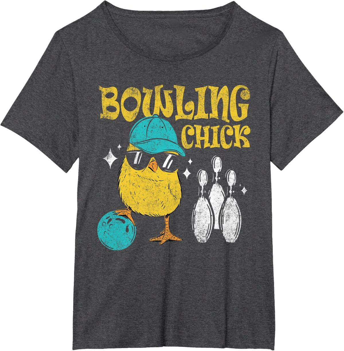 Bowling Chick Bowl Design For Bowlers Player Sport T-Shirt - Dark Heather Grey