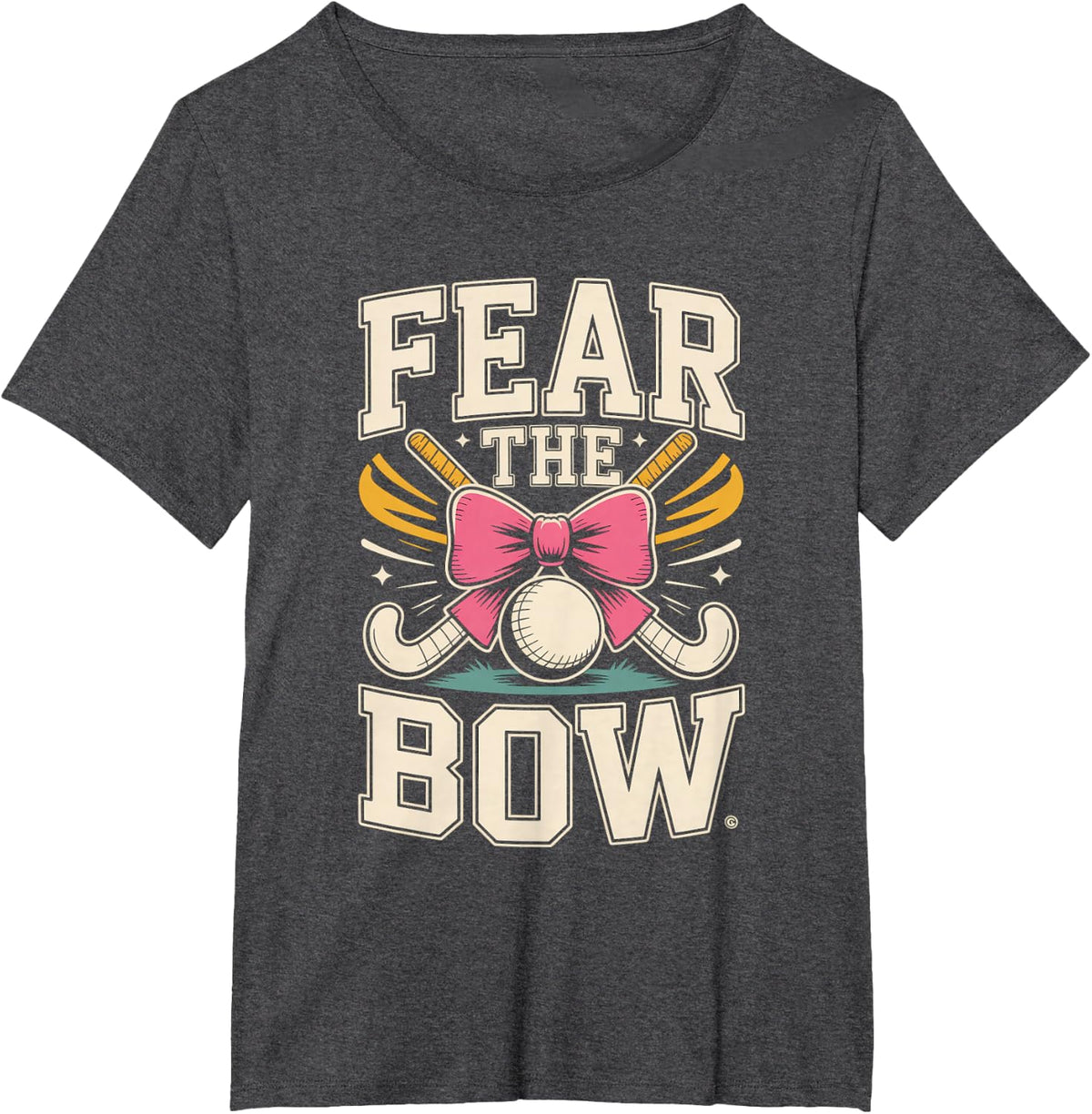 Field Hockey Fear The Bow Hockey Stick Quote T-Shirt - Dark Heather Grey