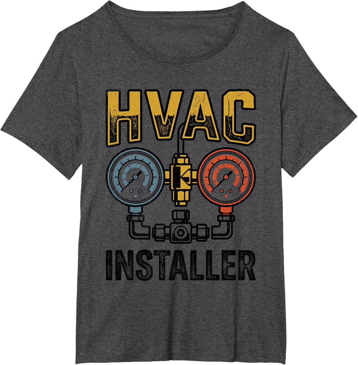 HVAC Technician Tech Installer Tee HVAC Tech T-Shirt - Dark Heather Grey