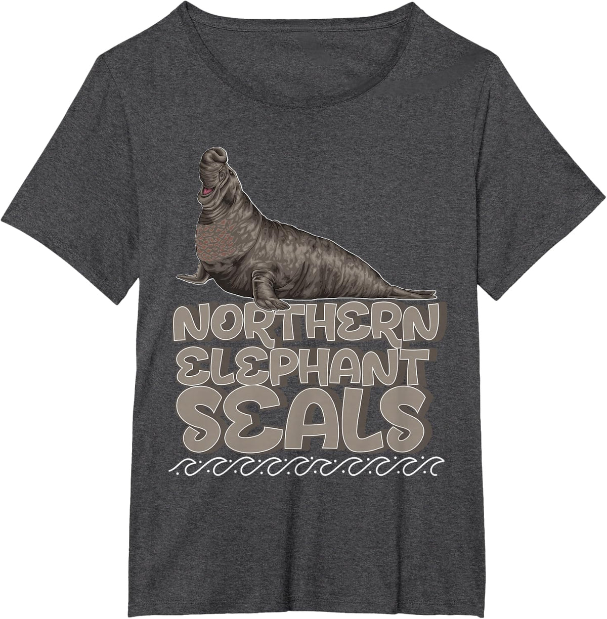 Seal Portrait - Northern Elephant Seal T-Shirt - Dark Heather Grey