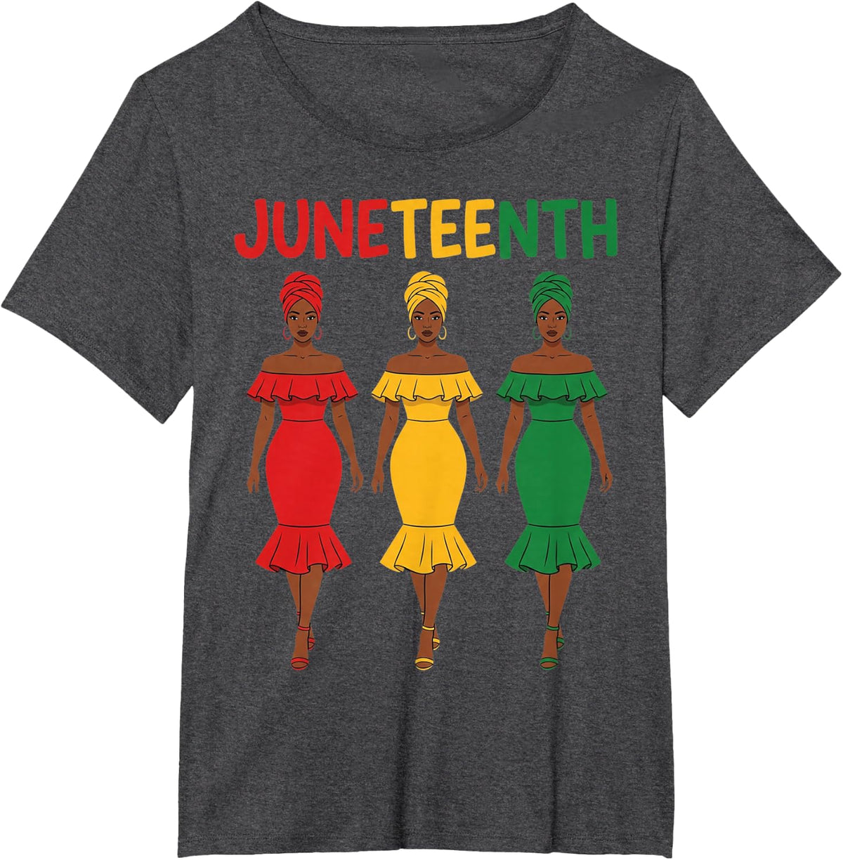 Juneteenth African American Black Women Heritage Black Pride T-Shirt - Dark Heather Grey