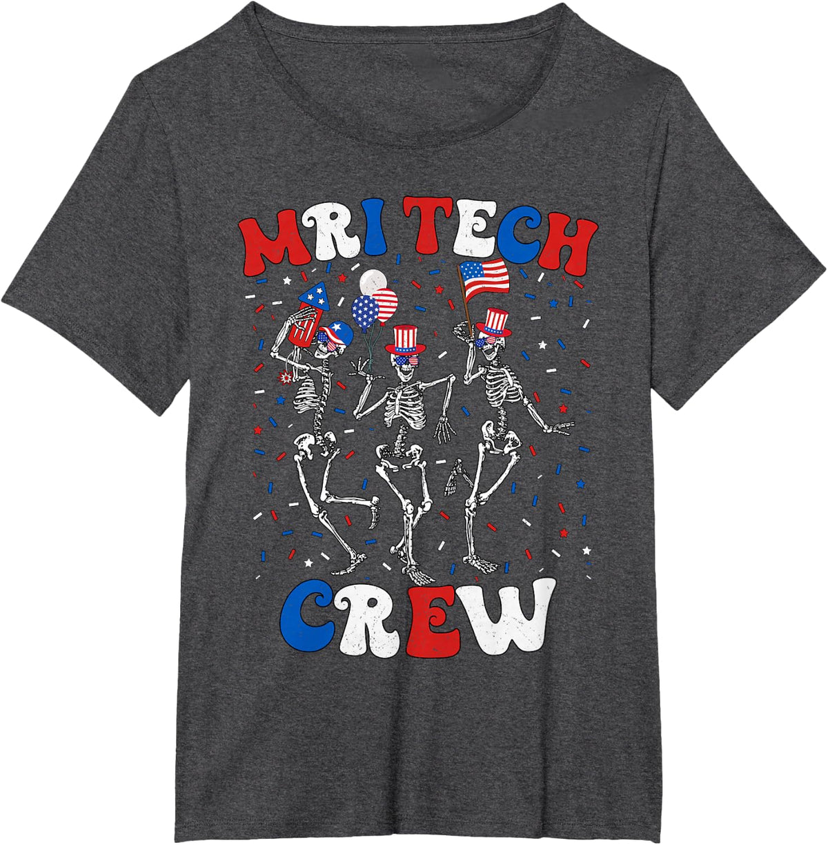 MRI Crew Radiology MRI Technologist MRI Tech 4th Of July T-Shirt - Dark Heather Grey