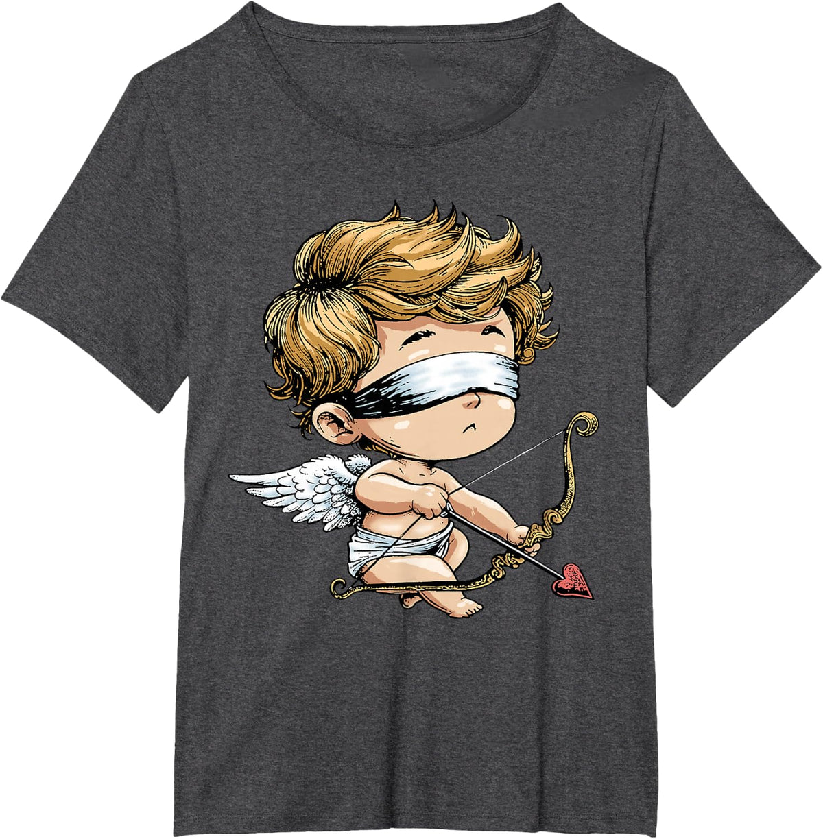 Angel Cupid Shirt Funny Love Blind Cupid Valentines Day T-Shirt - Dark Heather Grey
