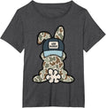 Funny Bunny Egg Hunter Rabbit Lovers Happy Easter Camouflage T-Shirt - Dark Heather Grey
