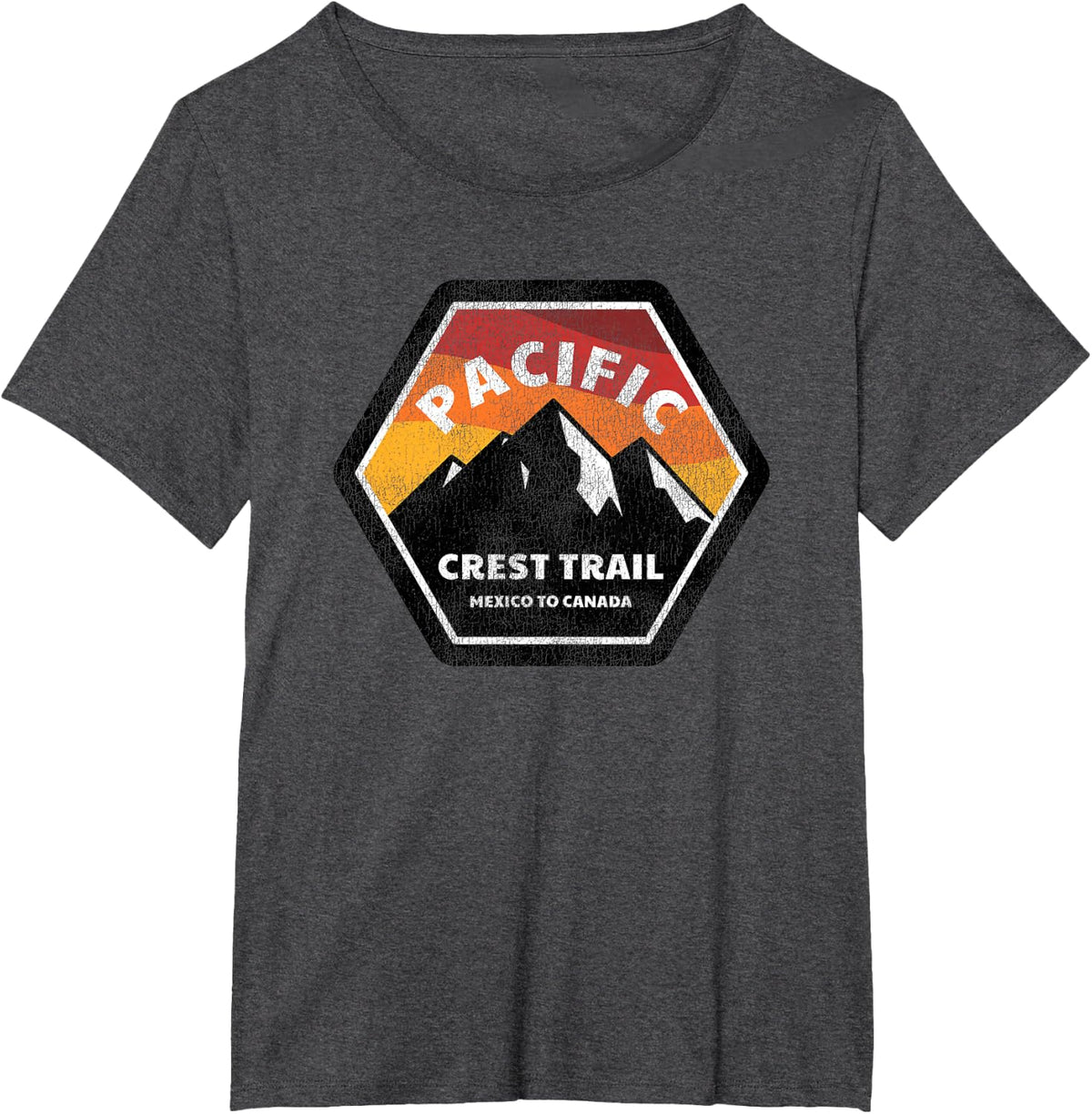 PCT Pacific Crest Trail Thru Hiking Mountains T-Shirt - Dark Heather Grey