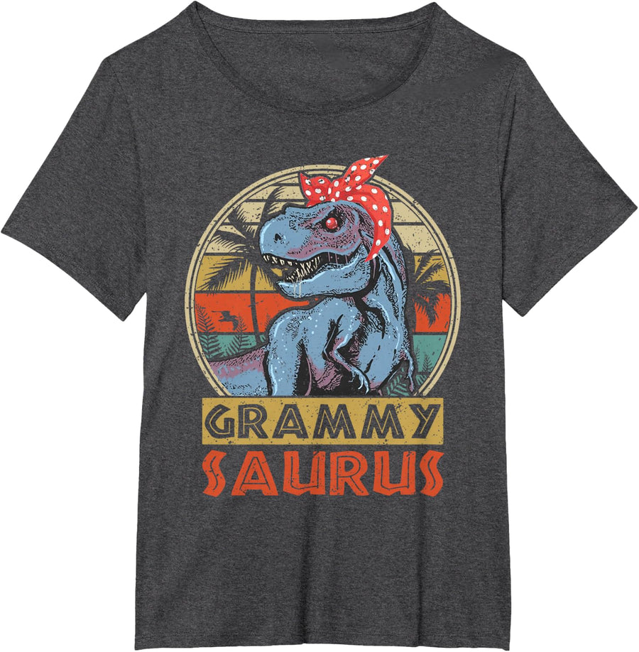 Grammysaurus T Rex Dinosaur Grammy Saurus Family Matching T-Shirt - Dark Heather Grey
