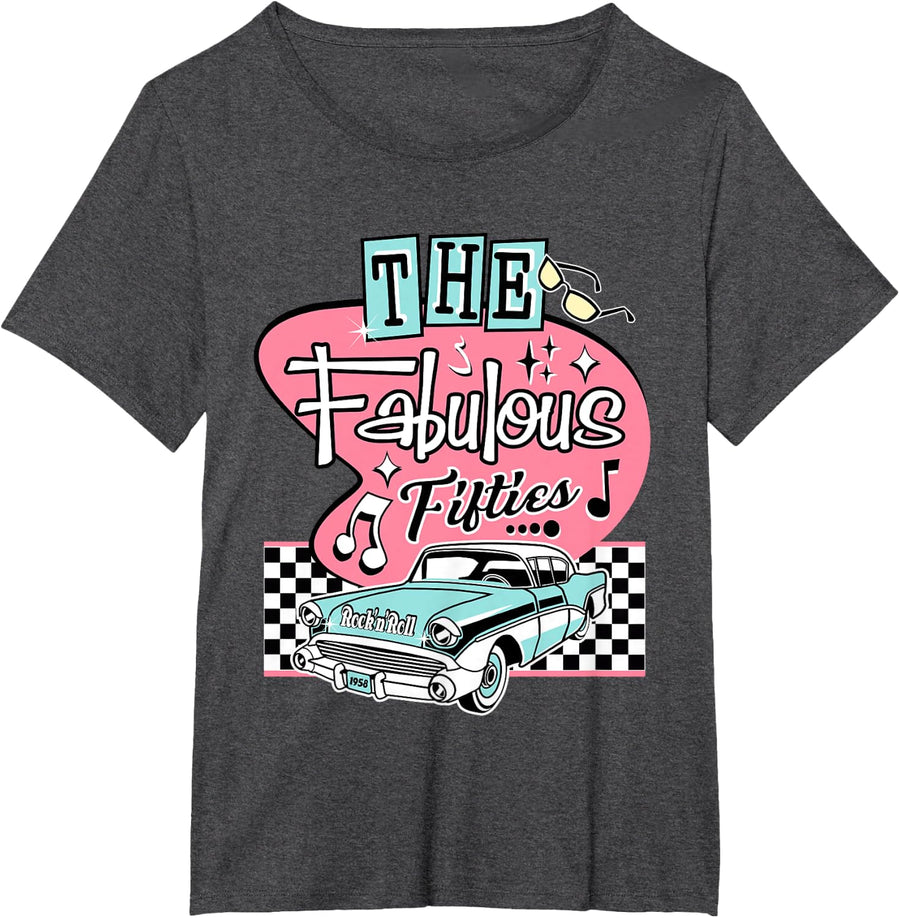 1950s Sock Hop Dance Retro 50s Costume Rockabilly Doo Wop T-Shirt - Dark Heather Grey