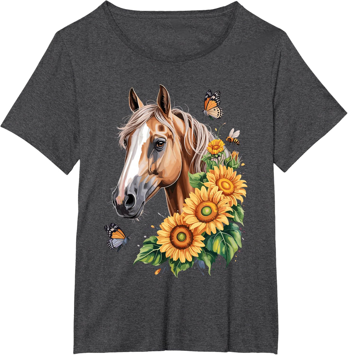Cute Horse Riding Art for Men Women Horse Rider Horse Lover T-Shirt - Dark Heather Grey