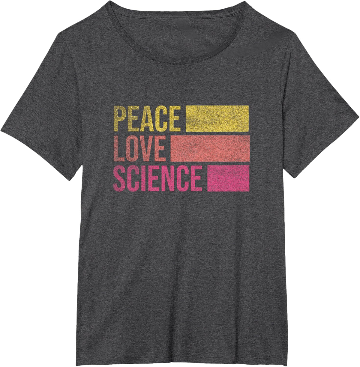 Funny Peace Love Science Lovers Math Chemistry Teacher Gift T-Shirt - Dark Heather Grey