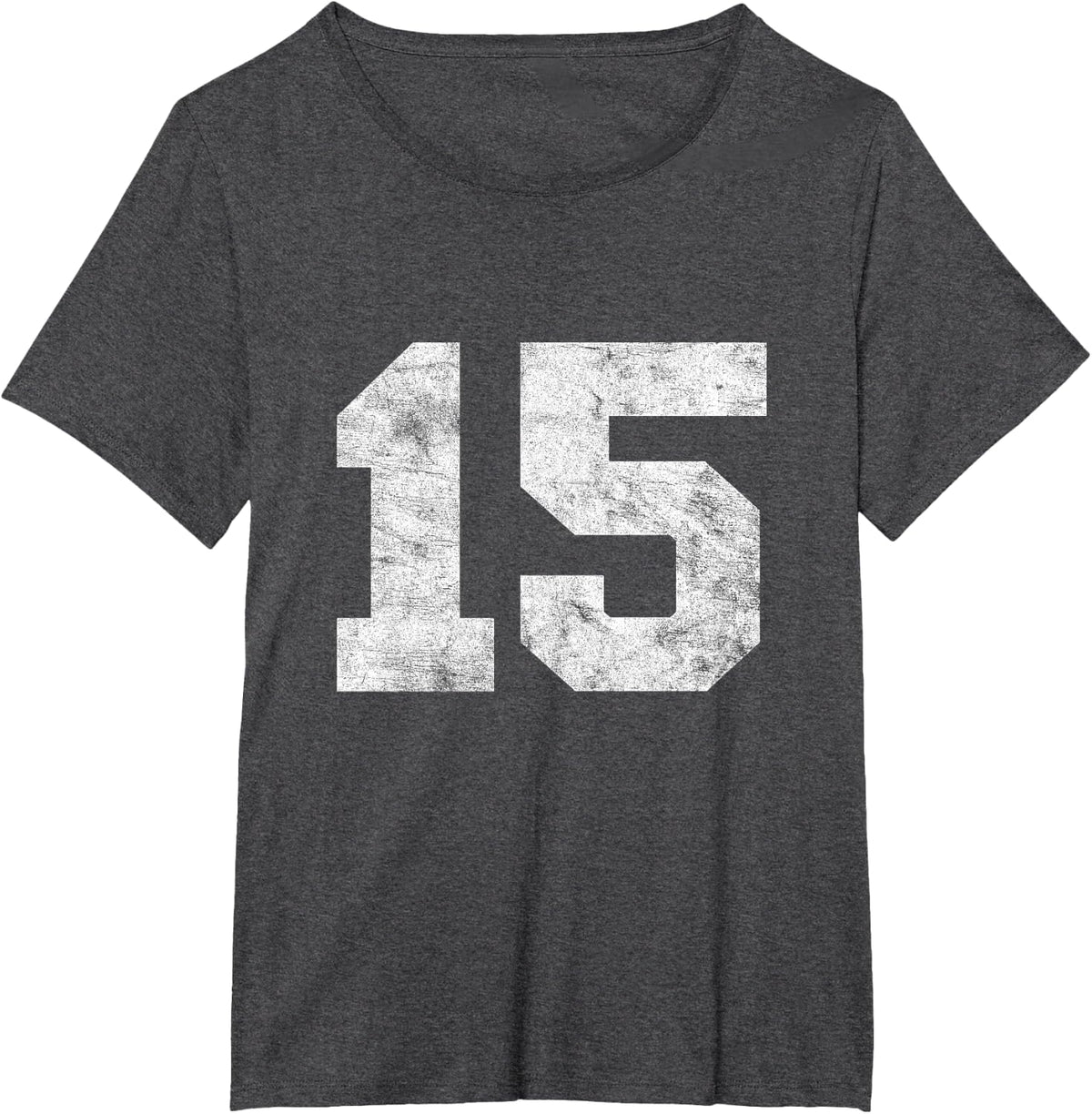 Vintage Lucky Number 15 Birthday Sports Player Team Athlete T-Shirt - Dark Heather Grey