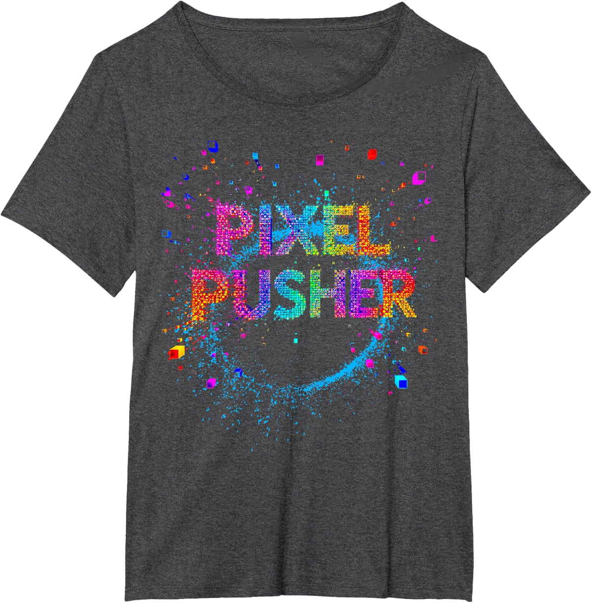 Pixel Pusher s Digital Artist s Graphic Designer Retro T-Shirt - Dark Heather Grey