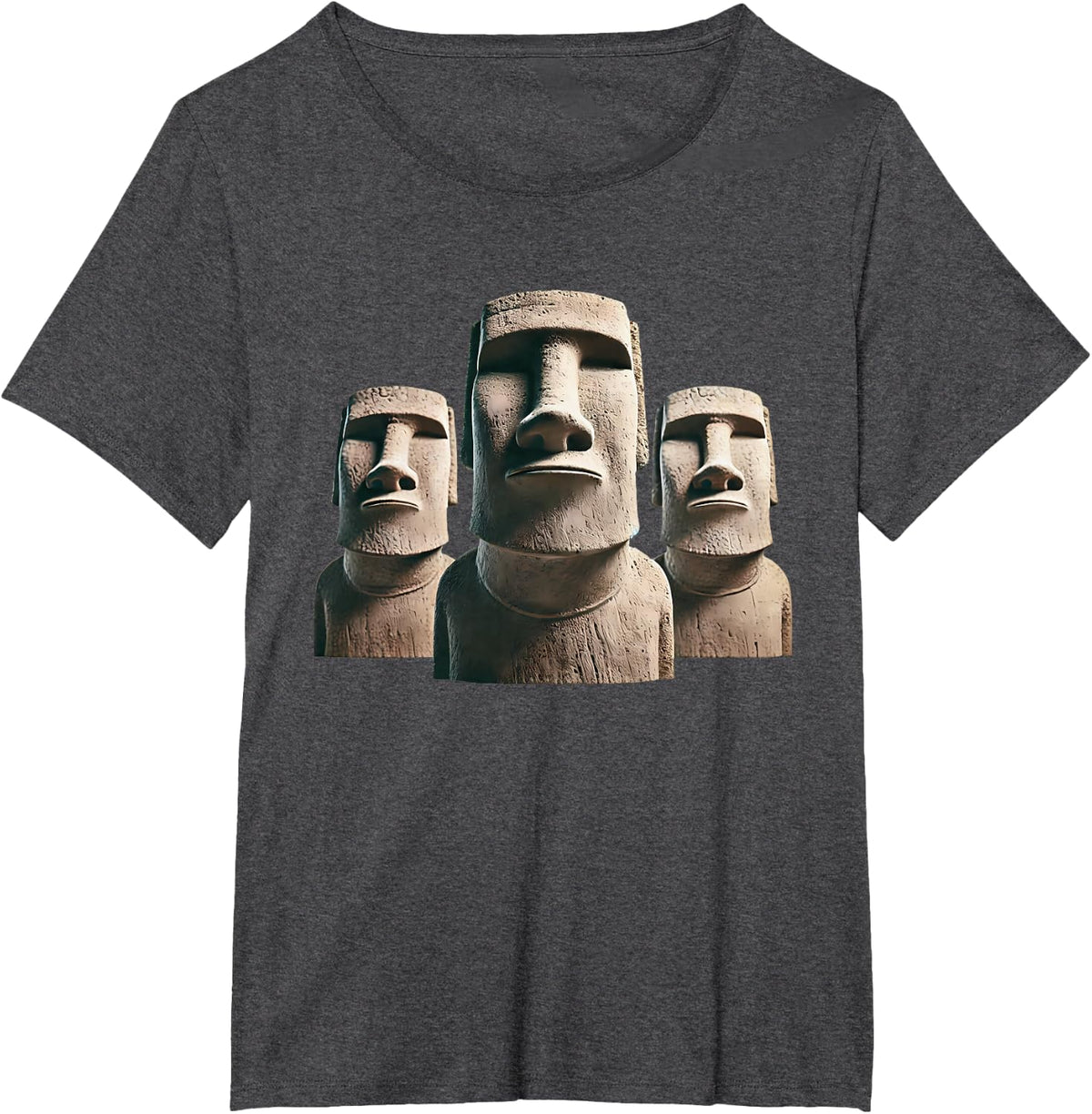 Moai Statue, Moai Monoliths, Easter Island Moai T-Shirt - Dark Heather Grey
