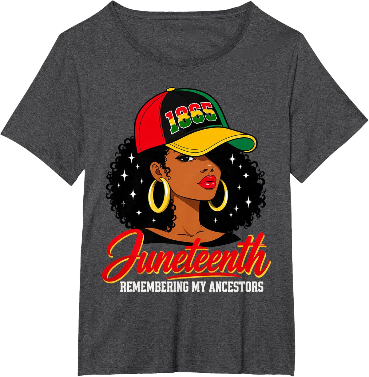 1865 Juneteenth Remembering My Ancestors African American T-Shirt - Dark Heather Grey