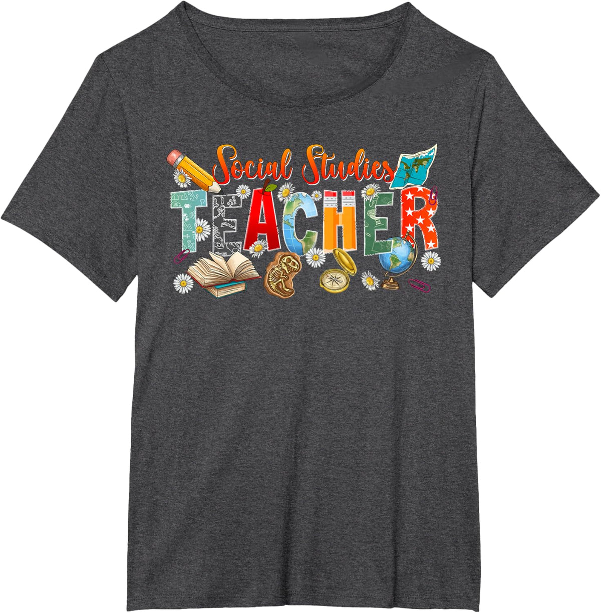 Social Studies Teacher Appreciation Social Studies Teaching T-Shirt - Dark Heather Grey