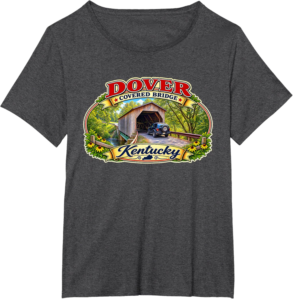 Dover Covered Bridge T-Shirt - Dark Heather Grey