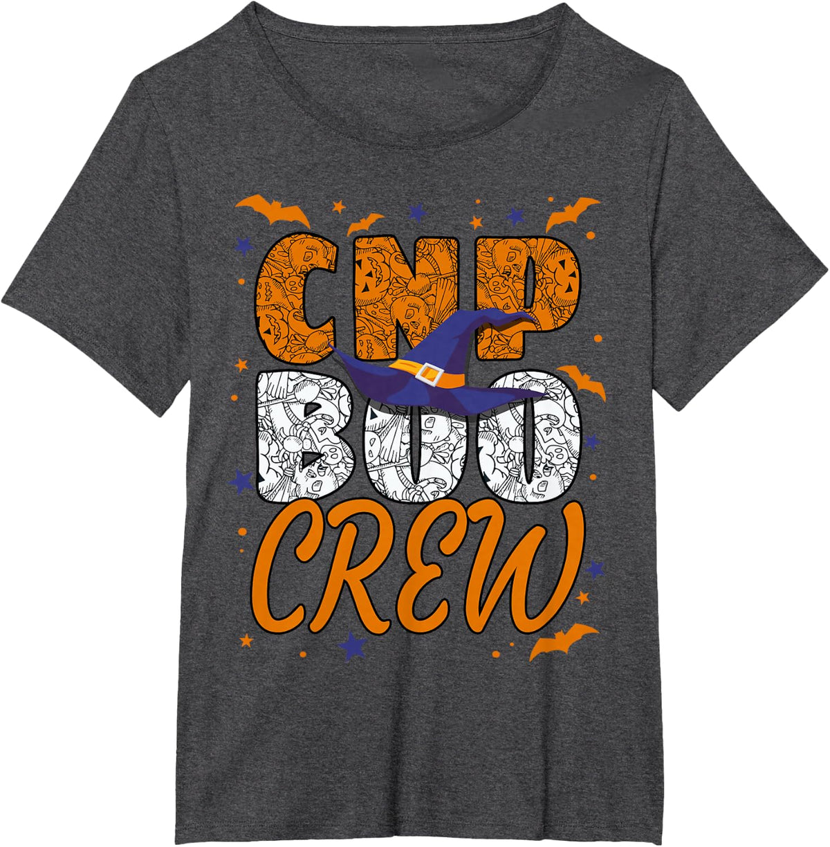 CNP Boo Crew Halloween Nurse Practitioner Matching T-Shirt - Dark Heather Grey