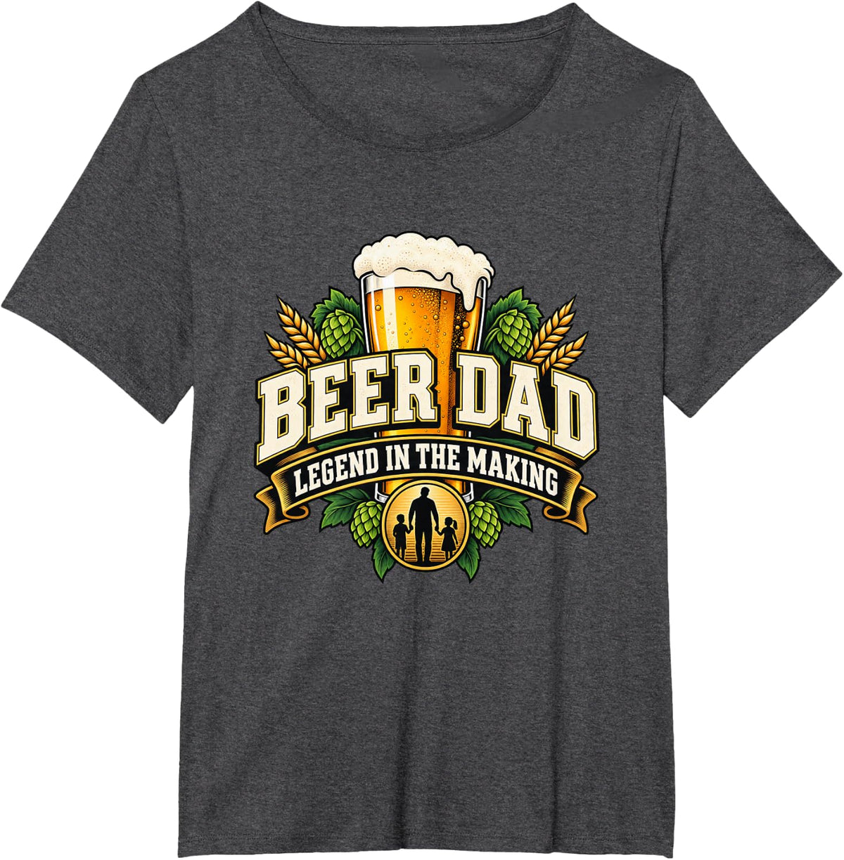 Beer dad Legend Craft Brew Enthusiast Quote Typography T-Shirt - Dark Heather Grey