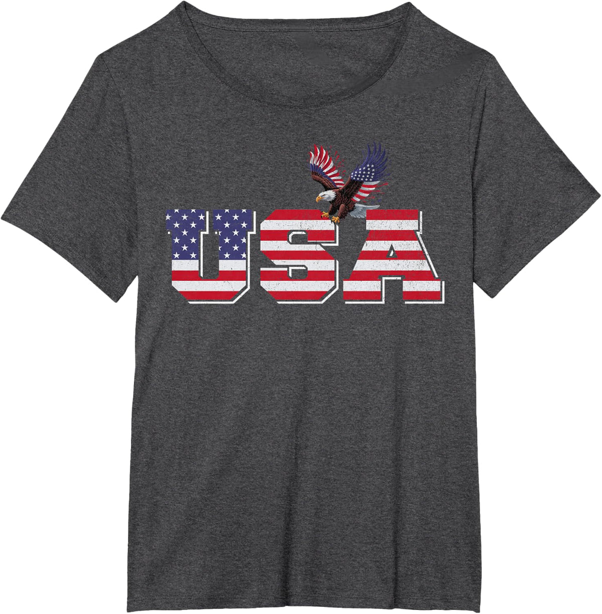 4th of July Bald Eagle USA Patriotic Shirts for Men Women T-Shirt - Dark Heather Grey
