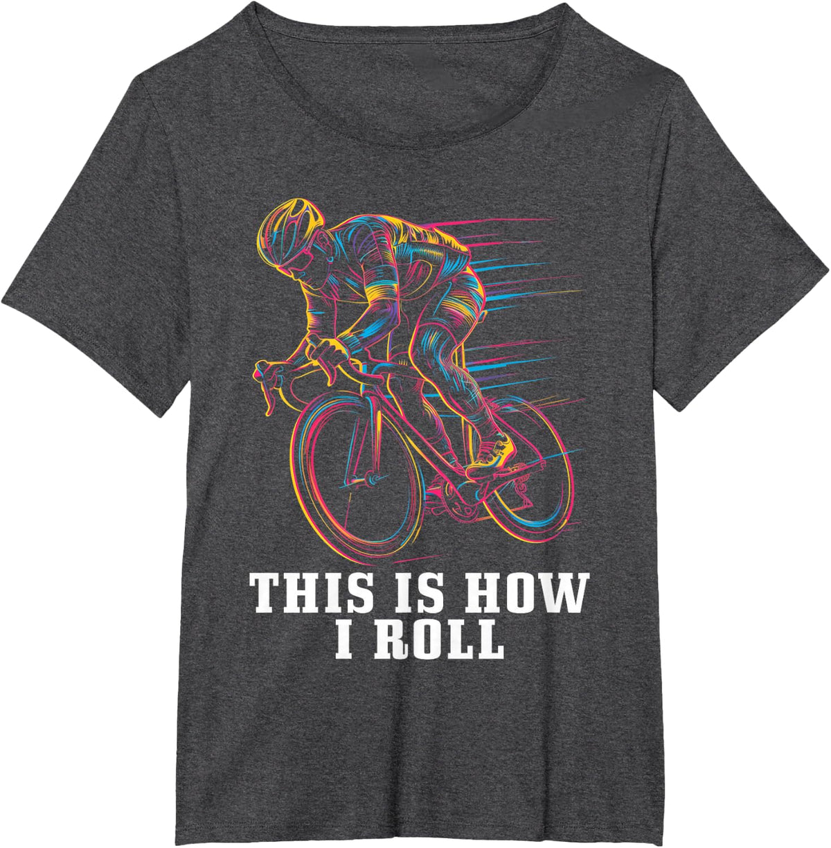 Cycling Road Bike Funny Bicycle Cyclist T-Shirt - Dark Heather Grey