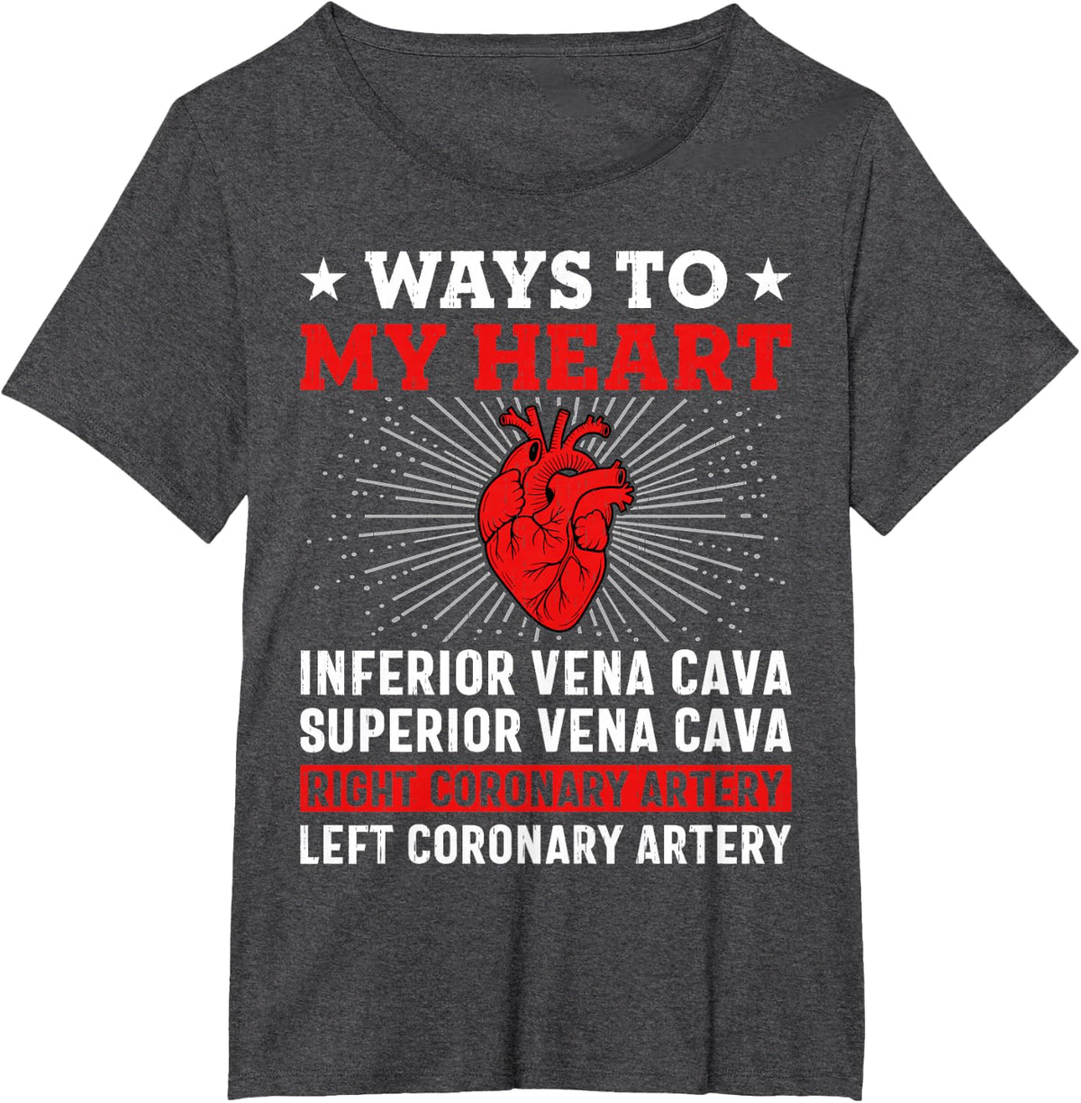 Ways to My Heart Cardiac Sonographer Sonography T-Shirt - Dark Heather Grey