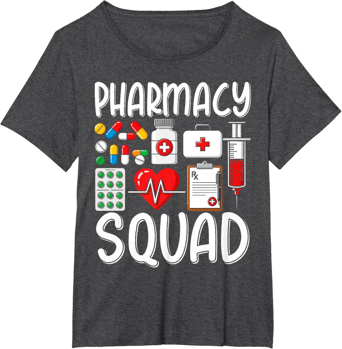 Pharmacy Squad Tshirt Technician Pharmacist Crew Student T-Shirt - Dark Heather Grey