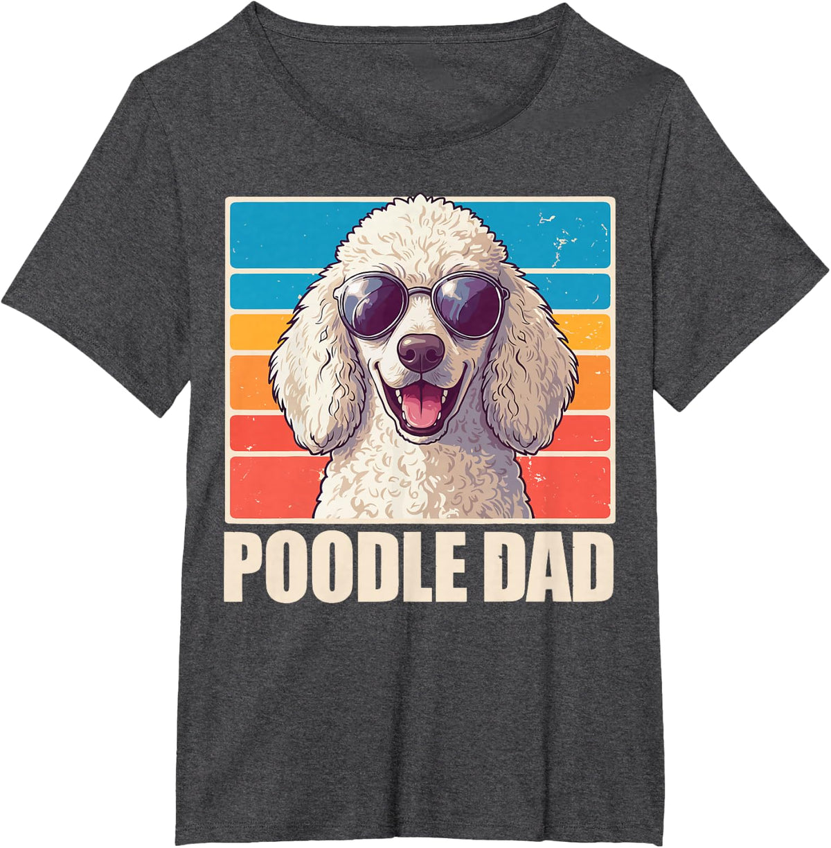 Poodle Dad T-Shirt for Men Dog Dad Tees Poodle Owner Shirts Gift - Dark Heather Grey