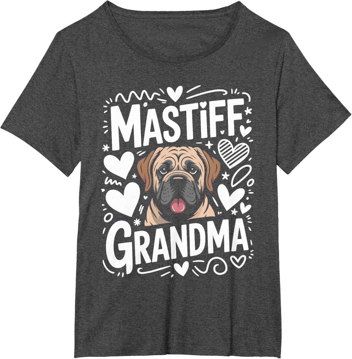 Mastiff Grandma Mastiffs T-Shirt - Dark Heather Grey