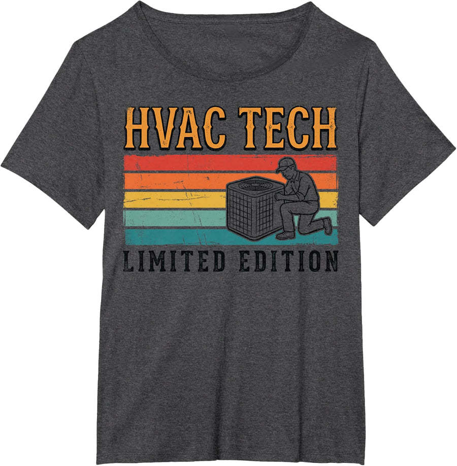 HVAC Tech Limited Edition Heating Cooling Technician Tee T-Shirt - Dark Heather Grey