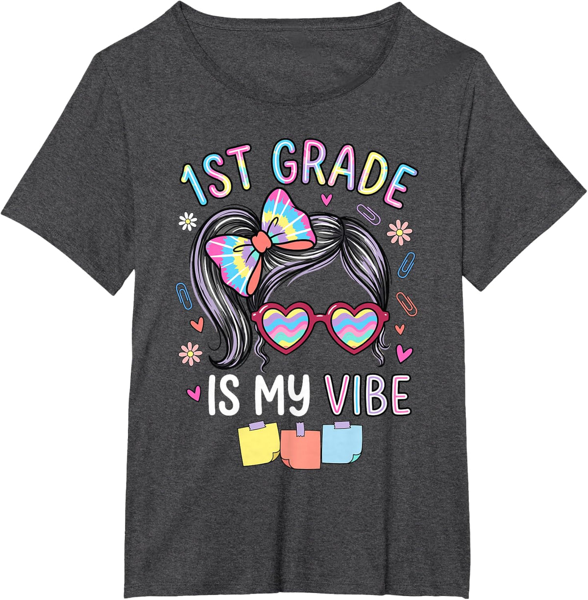 First Day of School Sunglasses 1st Grade Back to School T-Shirt - Dark Heather Grey