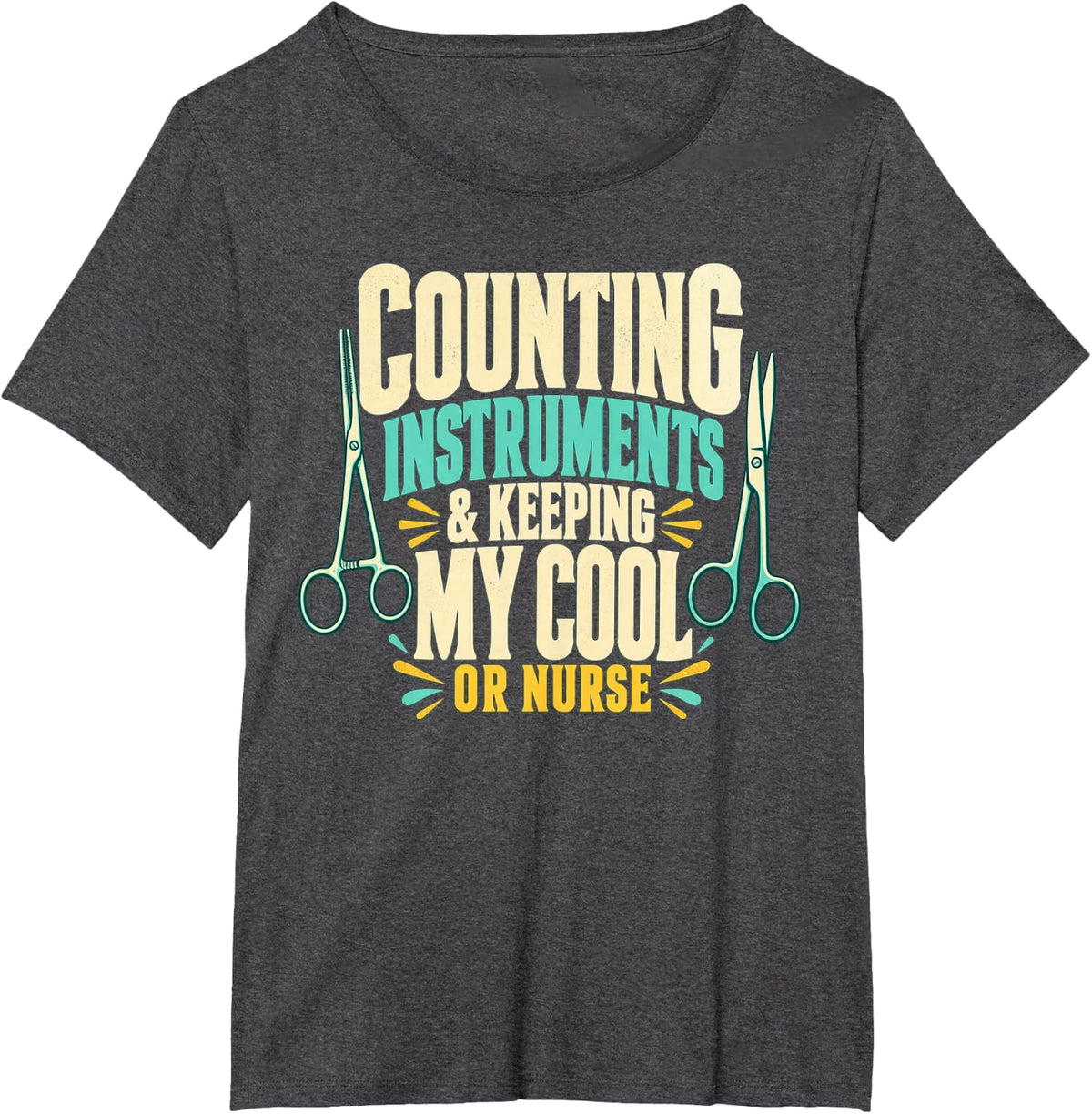 Counting Instruments Keeping My Cool OR Nurse Surgical Team T-Shirt - Dark Heather Grey