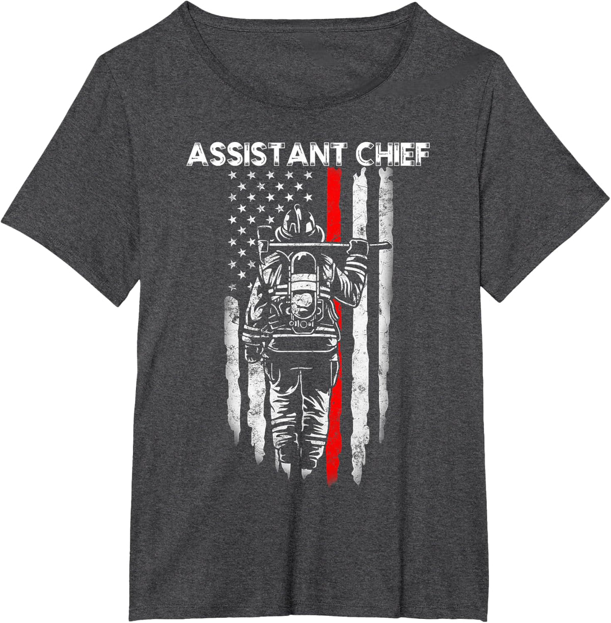 Assistant Fire Chief American flag gifts for Assistant Chief T-Shirt - Dark Heather Grey