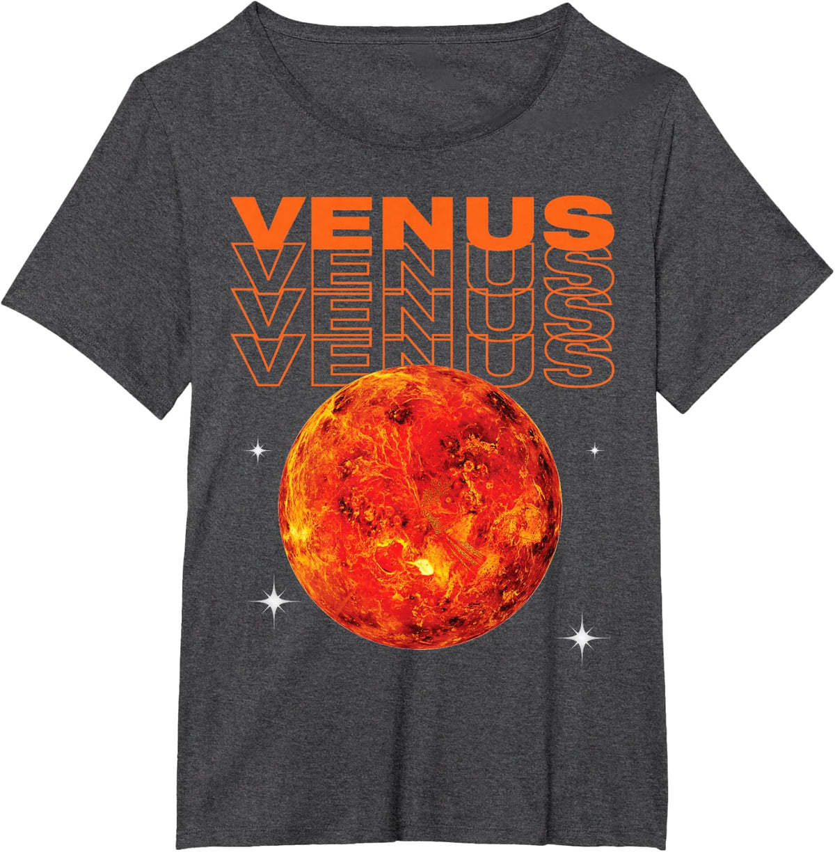 Venus Planet Astronomy Tee T-Shirt for Space Lovers and Enthusiasts - Dark Heather Grey